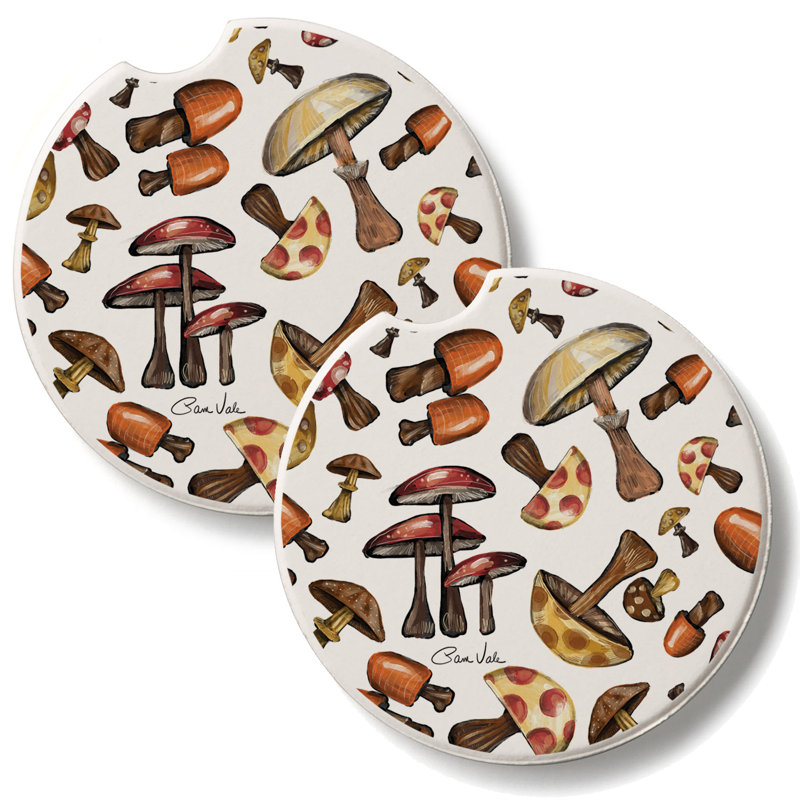 Ensemble de 2 sous-verres de voiture Mushroom Harvest