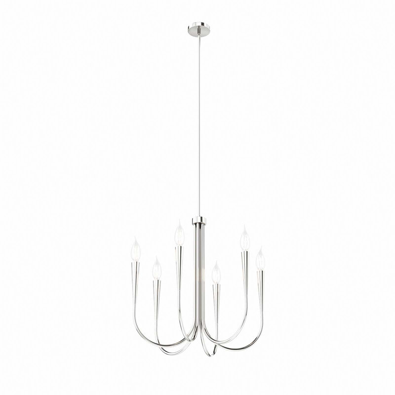 Modway Penrose 6-Light Chandelier, Polished Nickel