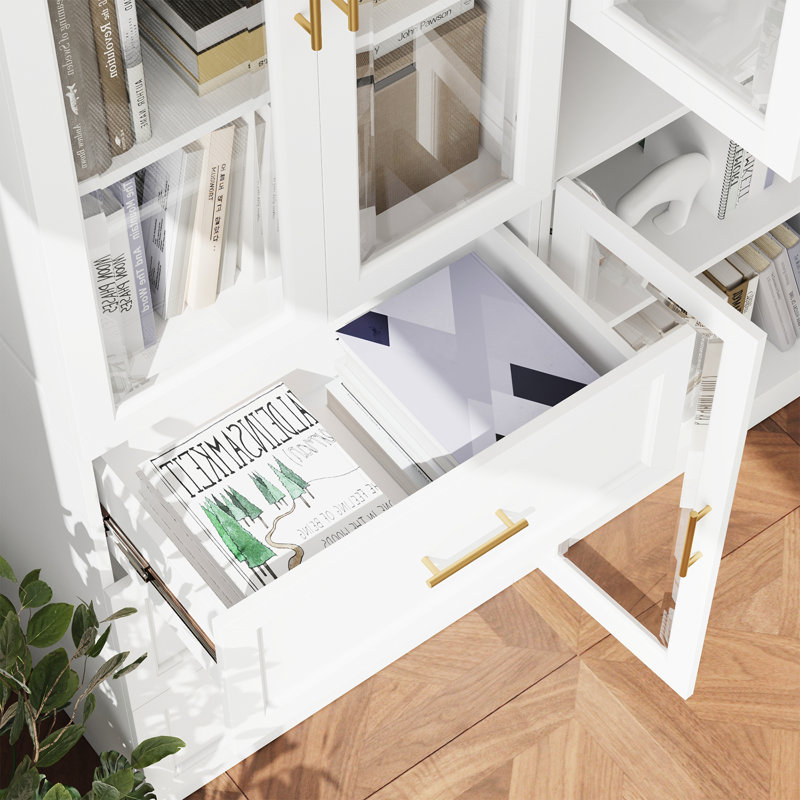 Armoire de rangement de cuisine avec portes en verre