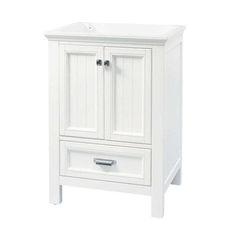 Brantley 24 Inch White Painted Bathroom Vanity with Chrome Hardware