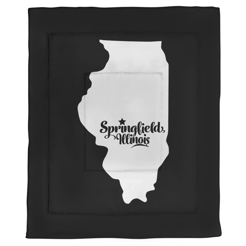 Illinois Percale Comforter, Twin XL Comforter, Black