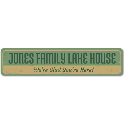 Plaque en aluminium Family Lake House