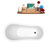 61" Streamline Clawfoot Soaking Acrylic Bathtub With Drain, Clawfeet, and Bamboo Tray-76696904-76696979