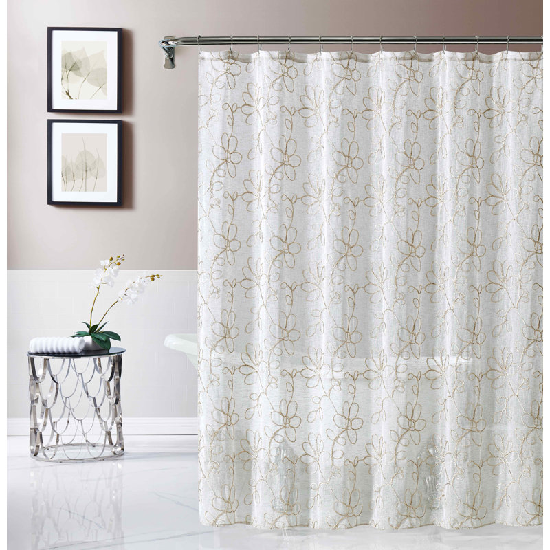Babin Floral Shower Curtain, Linen