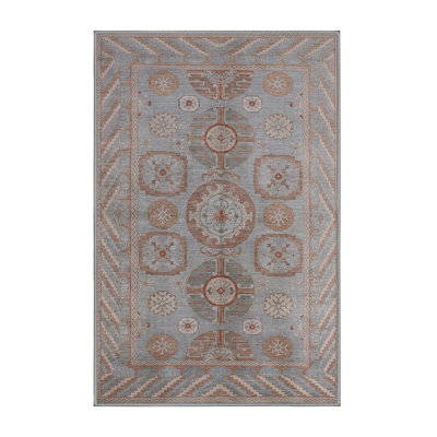 Tapis oriental bleu / rouge