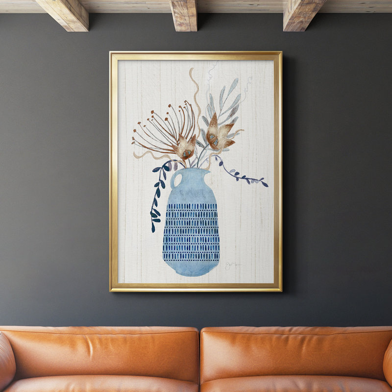 Boho Arrangement I, reproduction encadrée de qualité supérieure - prête à être accrochée, H 24,5 po x l 18,5 po x P 1 po, Or