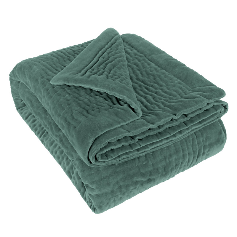 Haze Quilted Throw Blanket, Green