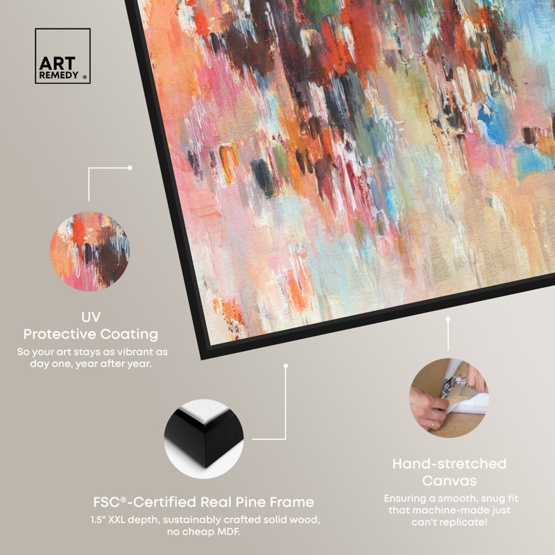 Art Remedy Blue Abstract Wall Art with Black Frame, 20" x 30"