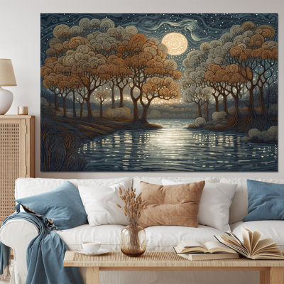 Bleu et brun, drame d'une nuit orageuse, art mural déco, salon