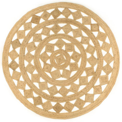 Round Aidien Solid Colour Hand Woven Area Rug