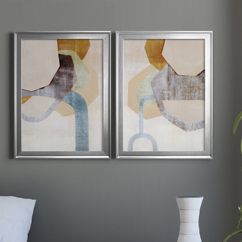 «Desert Rockfall I», ensemble de 2 impressions sur toile encadrées, Cadre argenté, H 24,5 po x l 18,5 po x P 1,25 po