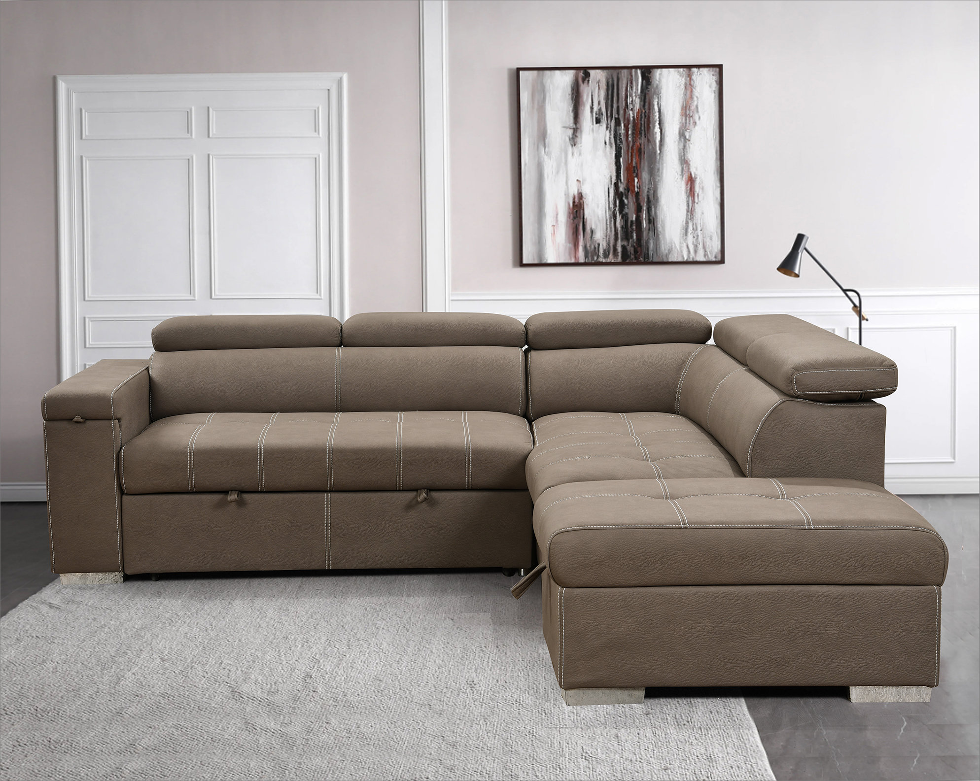 Hokku Designs 99.5" Modern 2 in 1 Convertible Sofa Bed with Pull-Out ...