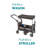 Contours Curve 360 Stroller Wagon for 2 Kids, Infant Car Seat Compatibility, Zero Turn Radius, Lightweight Foldable Push-pull Collapsible Wagon Cart for Garden, Stroller, Camping, Grocery Cart