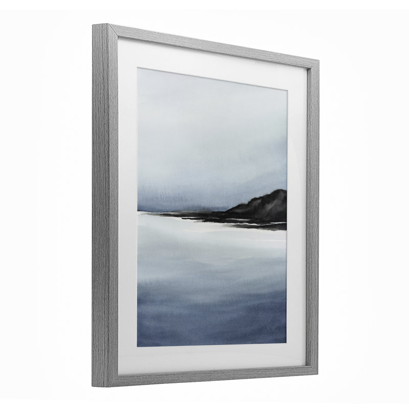 «Coastal Cliff», reproduction de paysage encadrée sous verre, conception par 1x, H 16 po x l 13 po, Cadre de ferme gris