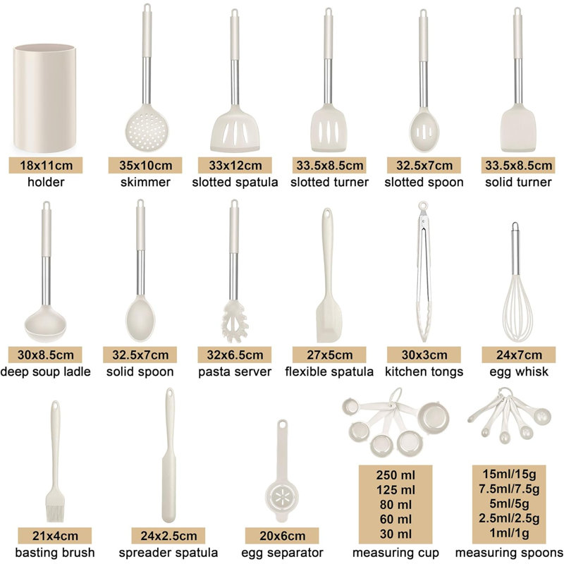 LIFEWITA 25 Utensil Set, Khaki