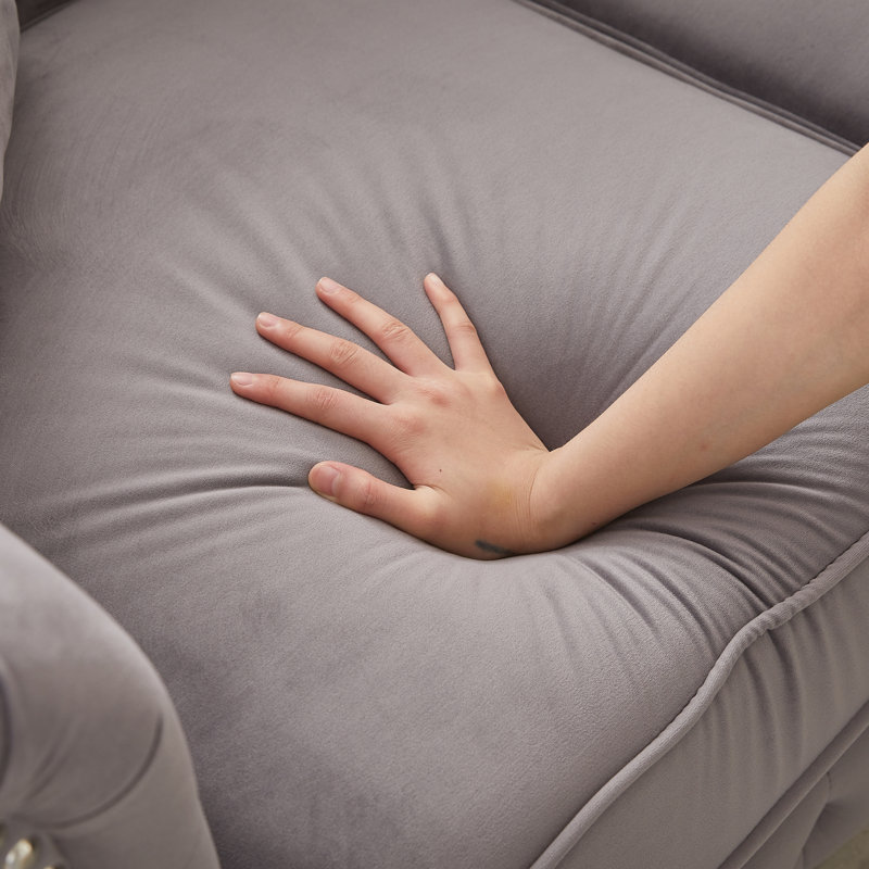 Canapé Chesterfield spacieux en velours 3 places pour le salon