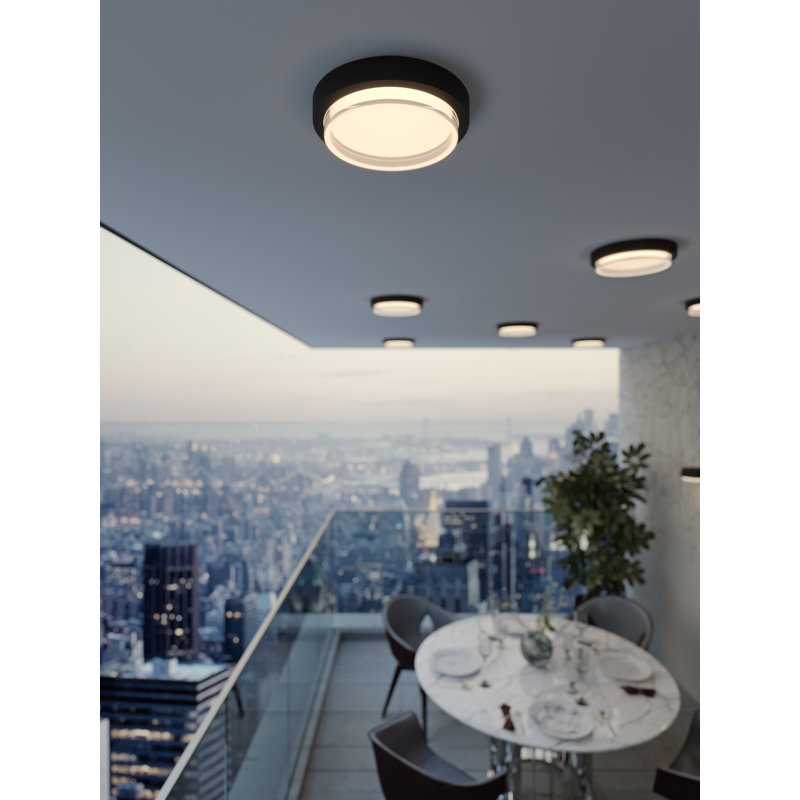 Plafonnier encastré rond / ovale à DEL de 11 po Ervil, H 2,5 po x l 11 po x P 11 po