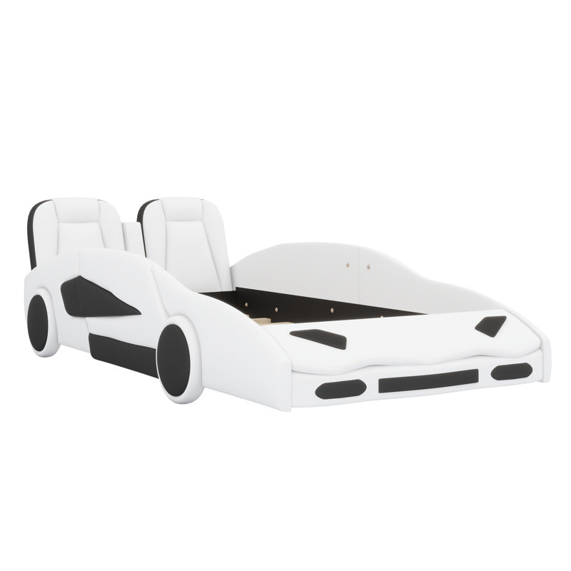 Lit plateforme avec roulettes Race, Blanc