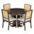 Round Dining Table For 4 With Chairs Set, Extendable Dining Table Set With 16" Removable Middle Leaf 5 Piece Retro Dining Table Set Double Layer Design For Kitchen Dining Room-1145685629