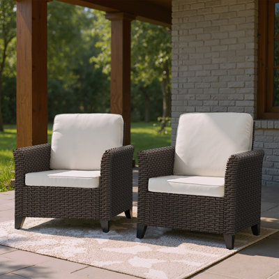 Patio Chair With Cushions (set Of 2)