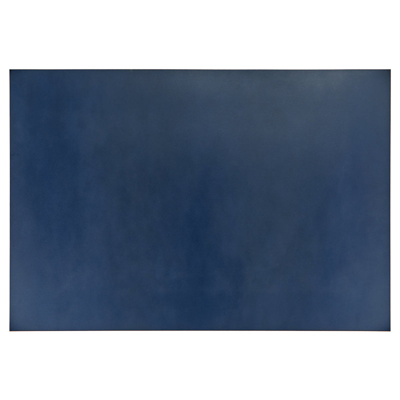 Graphic Image Desk Blotter Double-Sided Leather, Combo, Navy/Tan