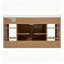 Meuble-lavabo mural de 107 cm (42 pouces) avec lavabo en SMC, armoire en MDF mélamine, charnières à fermeture douce, poignées dorées, tablette en U réglable, 6 étagères ouvertes, solution de rangement pour salle de bain
