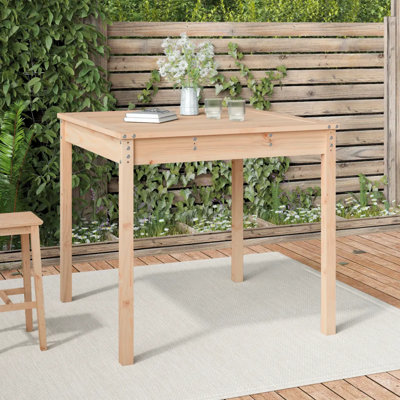 Lashelle Square Pine Solid Wood Outdoor Dining Table - 82.5 cm W 82.5 cm D