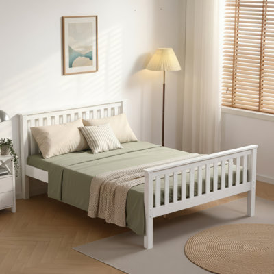 white Wooden Bed