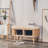 Dowdell White Bouclé and Wood Storage Bench