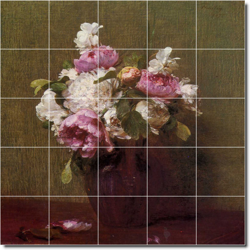 Carreau de peinture murale 40 po x 40 po 8 po x 8 po, Fleur 03232