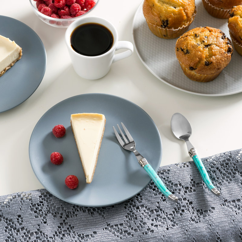 Ensemble de 4 cuillères à café avec poignées en faux turquoise French Home Laguiole