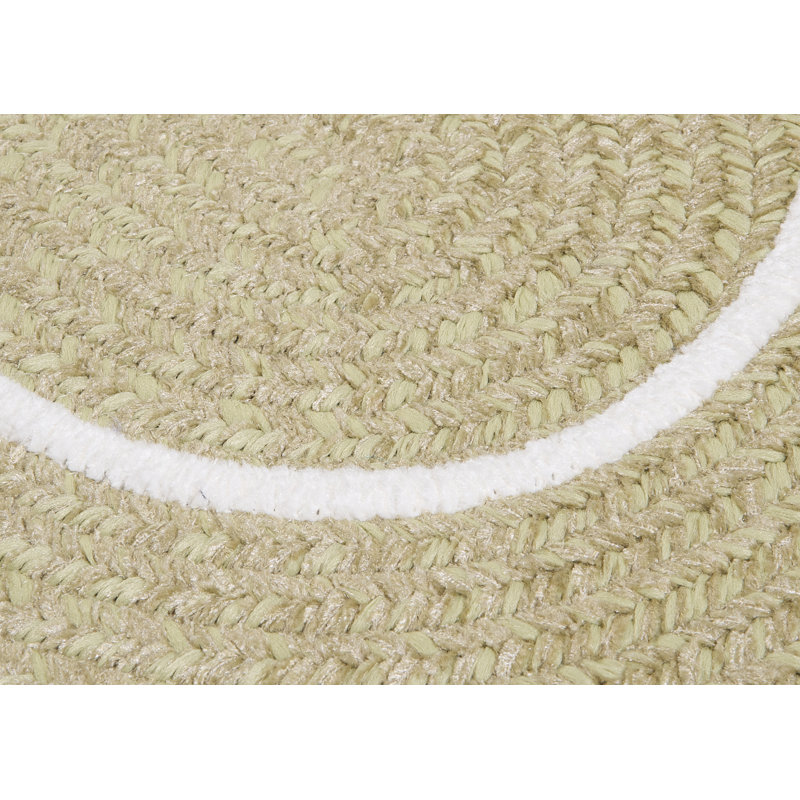 Tapis intérieur / extérieur vert Rickie, Tapis de couloir ovale 2 pi x 10 pi