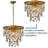 Kahlil  5-Light Antique Brass Mid-Century Modern Round Tiered Chandelier Elegant Crystal Dining Room Lights-336760037