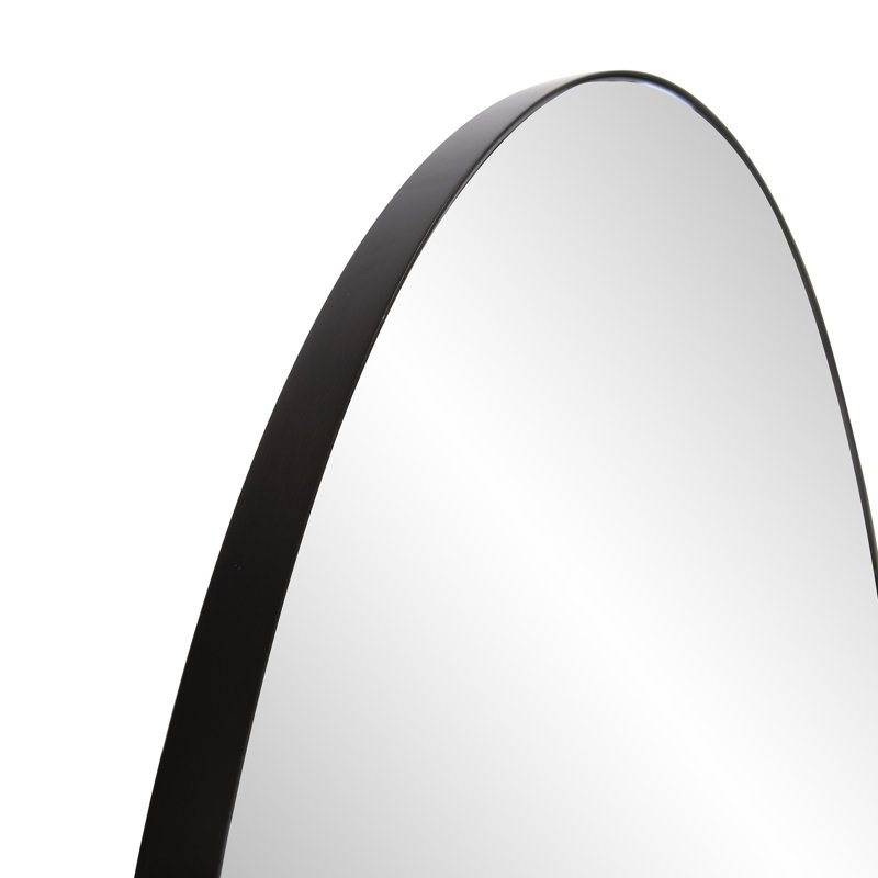 Annastaziah Stainless Steel Arch Mirror, Brushed Black