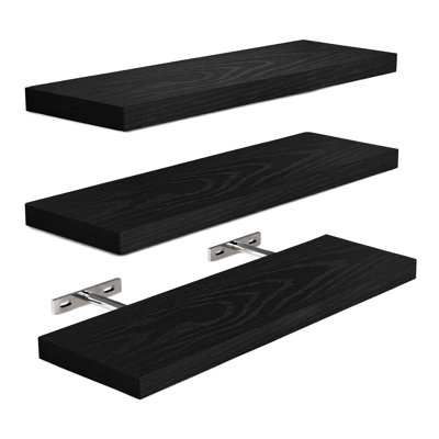 3 Pack Wood Wall Mounted Floating Shelves