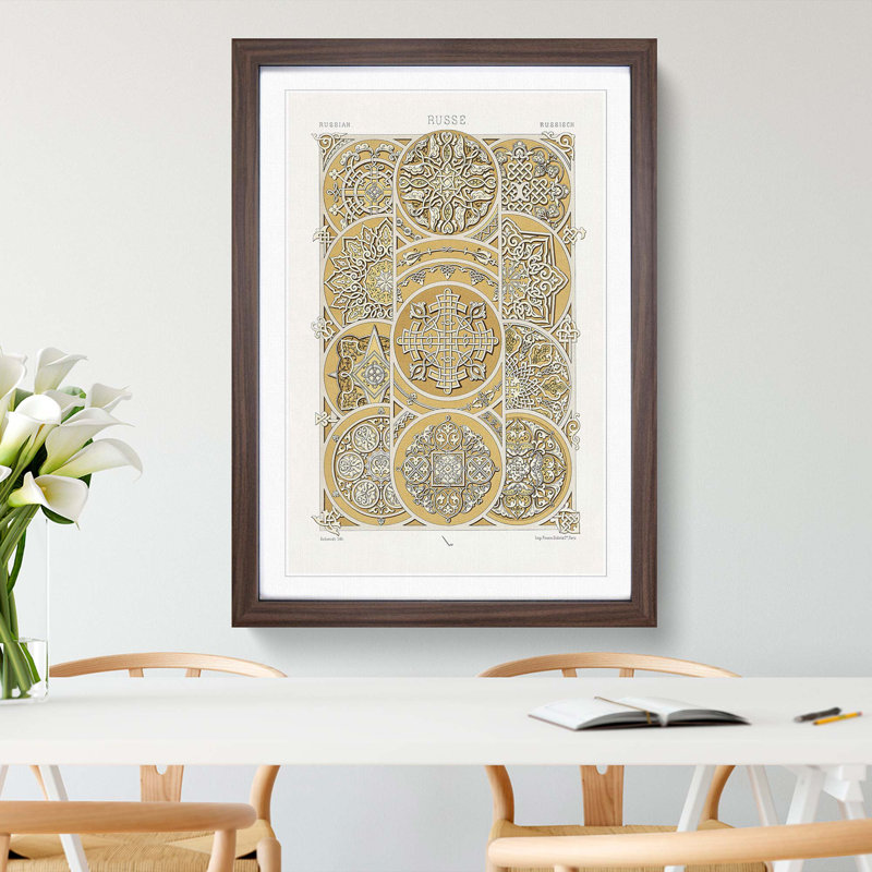 Russian Pattern by Albert Racinet - Framed Print, Walnut, 76cm H x 50cm W x 2cm D