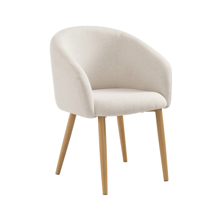 Stuhl 50cm H Polyester Upholstered Metal Parsons Chair, Beige