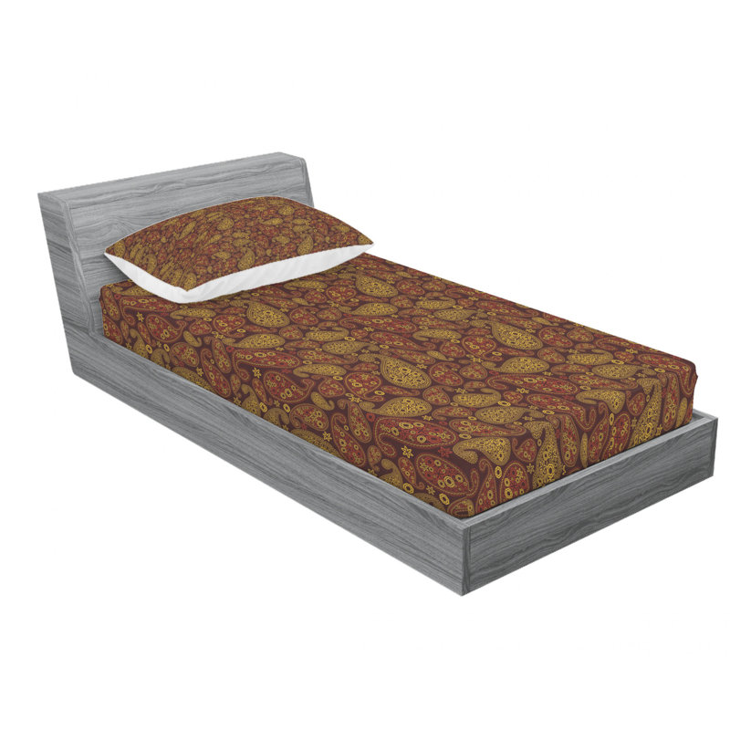 Ensemble de draps rectangulaires en forme de feuille, Ensemble de draps pour lit simple TG avec 1 taie d, Paisley