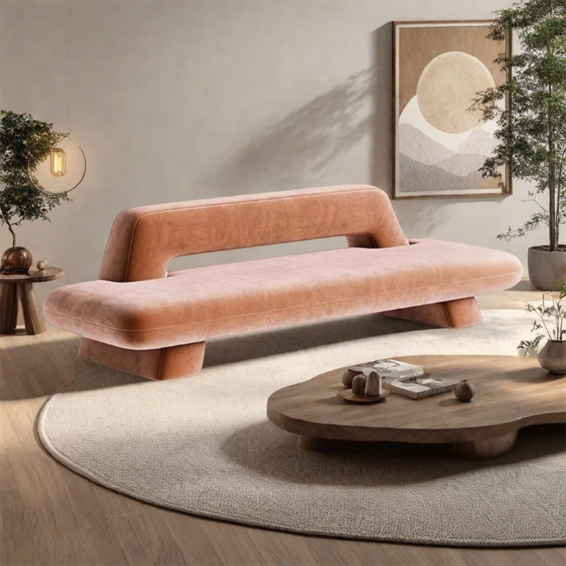 Banc à vent recouvert de bois massif, Rose