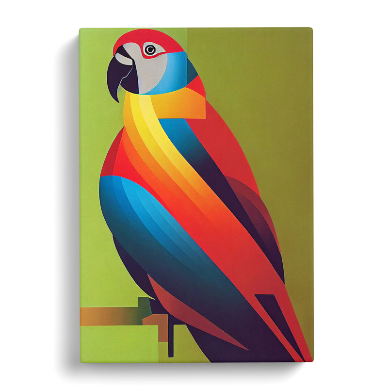 Parrot Cubism - Wrapped Canvas, 50cm H x 35cm W x 3cm D