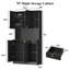 Armoire de rangement pour garde-manger de 70 po de hauteur avec station de charge, tablettes réglables et tiroir, armoire de rangement haute noire pour la cuisine, la salle à manger-1990155796