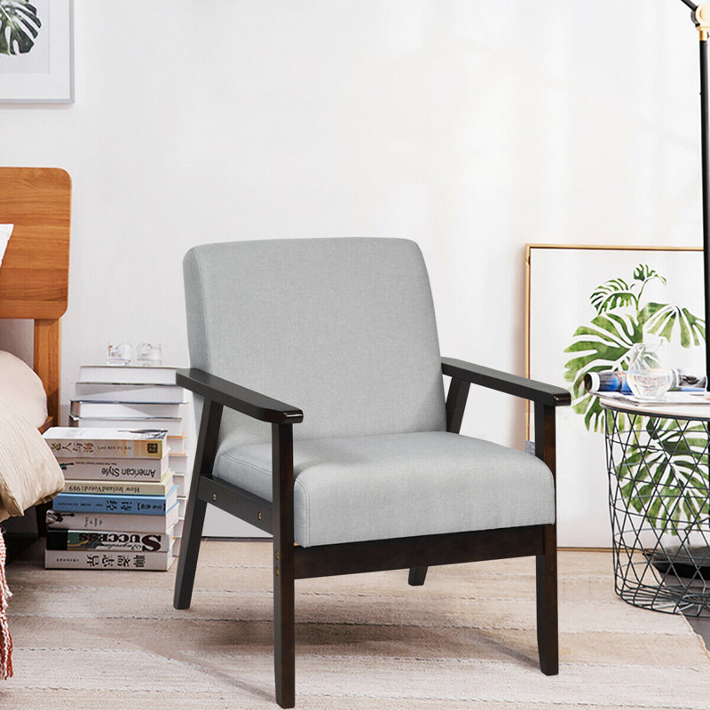 Fauteuil en lin l 23 po Janyce, Lin gris clair