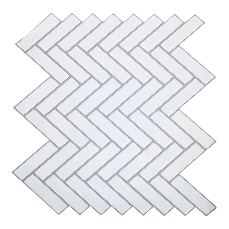 30.5 x 30.5 cm PET/PU Tile , White/Black