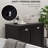 Dual Tilt Out Laundry Hamper Cabinet, Bathroom. 2 For Washroom Storage, Black Floor Cabinet. Spacious Towel Accommodation. Separate Storage & Dark Items. Made, Water-. Toppling Feature.