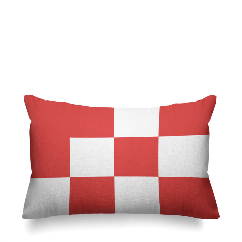 Coussin décoratif à motif géométrique intérieur / extérieur York, Corail