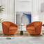 Fauteuil demi-tonneau pivotant rembourré Aunna