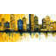 Yellow abstract skyscrapers - 24"x48" Framed canvas