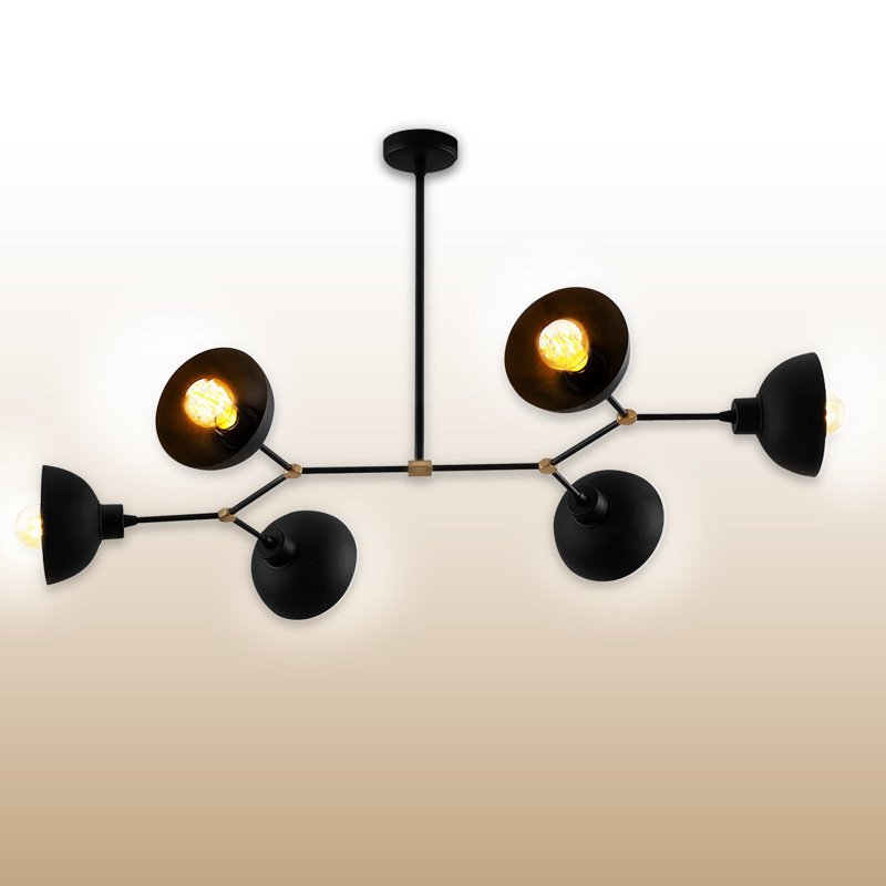 Lustre linéaire en métal 6 lumières
