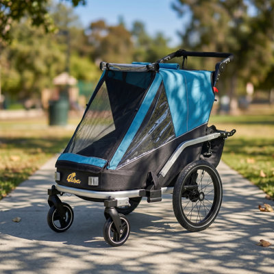Remorque à vélo pour enfants, poussette et jogger 3 en 1 avec siège inclinable