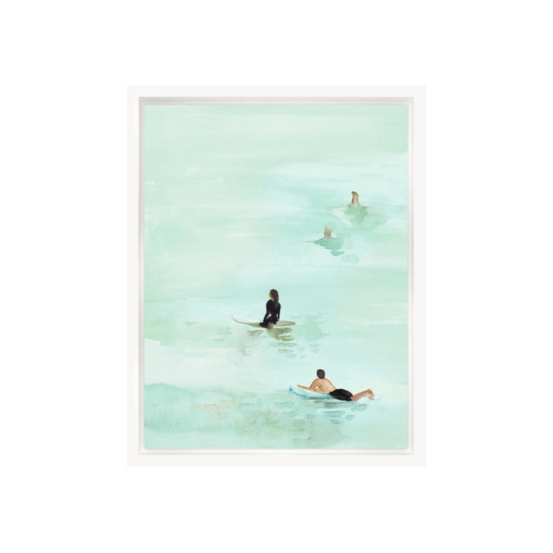 «Surf Waiting» par Michelle Bennett - Peinture sur toile, H 47 po x l 36 po x P 1,5 po, Image au pinceau gel